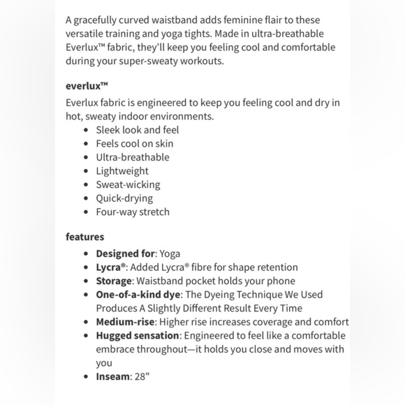 Lululemon sz 4 Always On High-Rise Tight 28" Sky Wash Print Rustic Clay like new - Picture 14 of 14